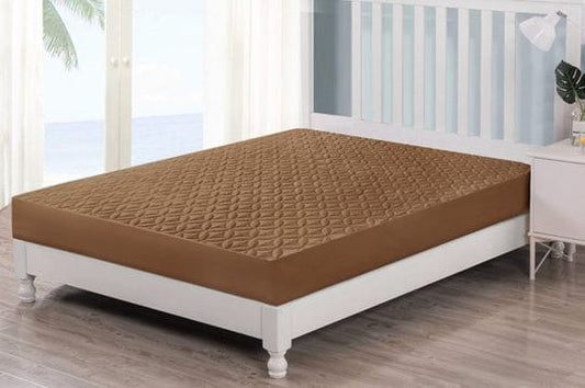 Quilted Waterproof Mattress Protector- Browm