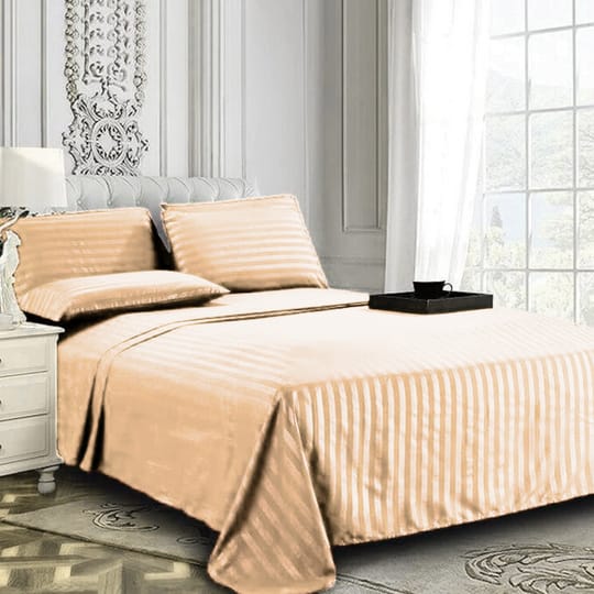 Beige Stripe- Bedsheet Set