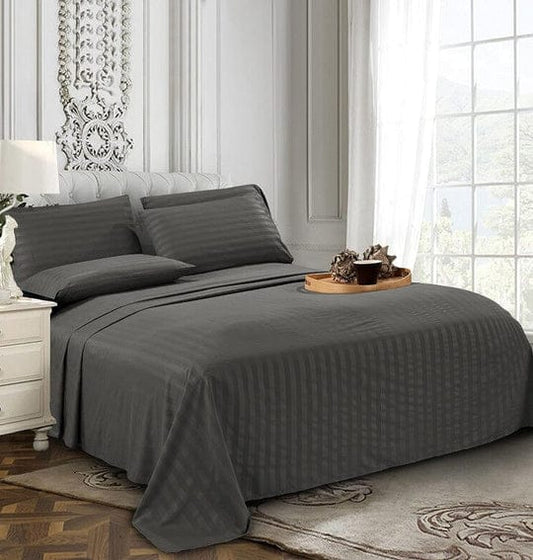 Grey Stripe- Bedsheet Set