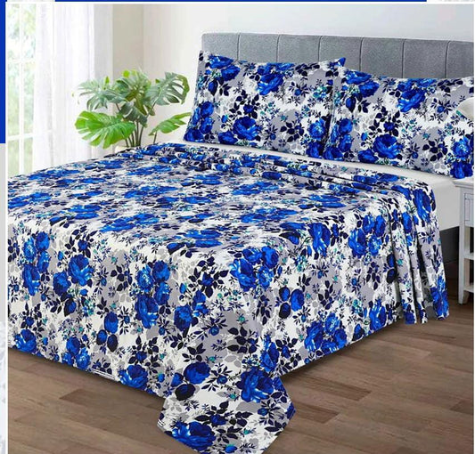 Blue Tulips- Bedsheet Set