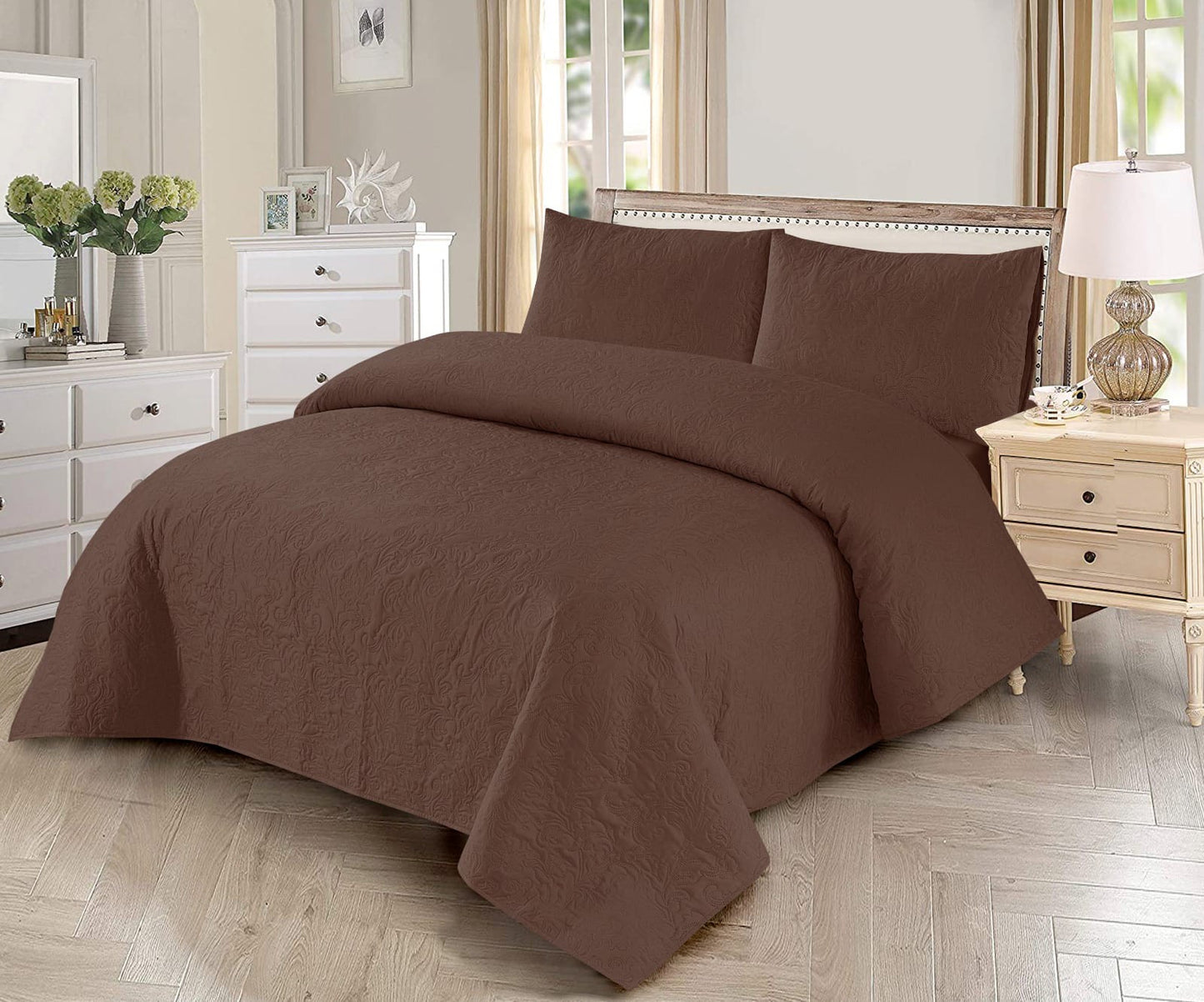 BEDSPREAD Set (Light Filling) -Chocolate