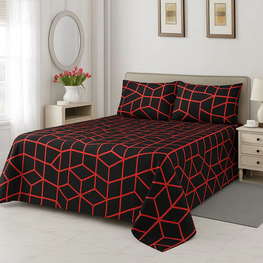 MAROON CHECK - Bedsheet Set