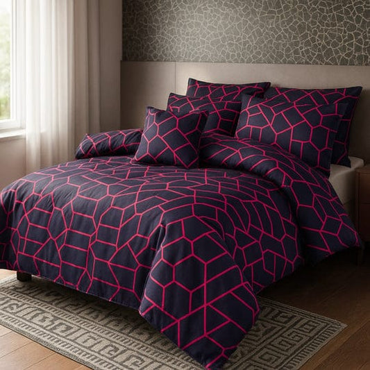 TRIANGLE CHECK -8pcs Summer Comforter Set (Light Filling)