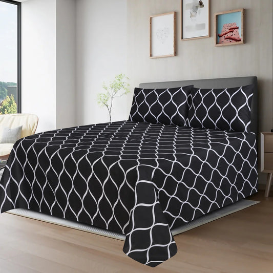 BLACK CHECK - Bedsheet Set