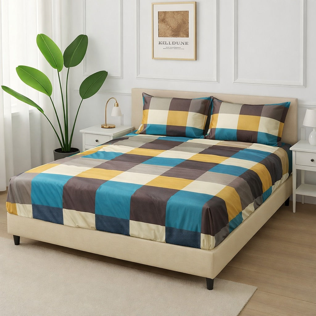 Multi Check- Fitted Bedsheet Set