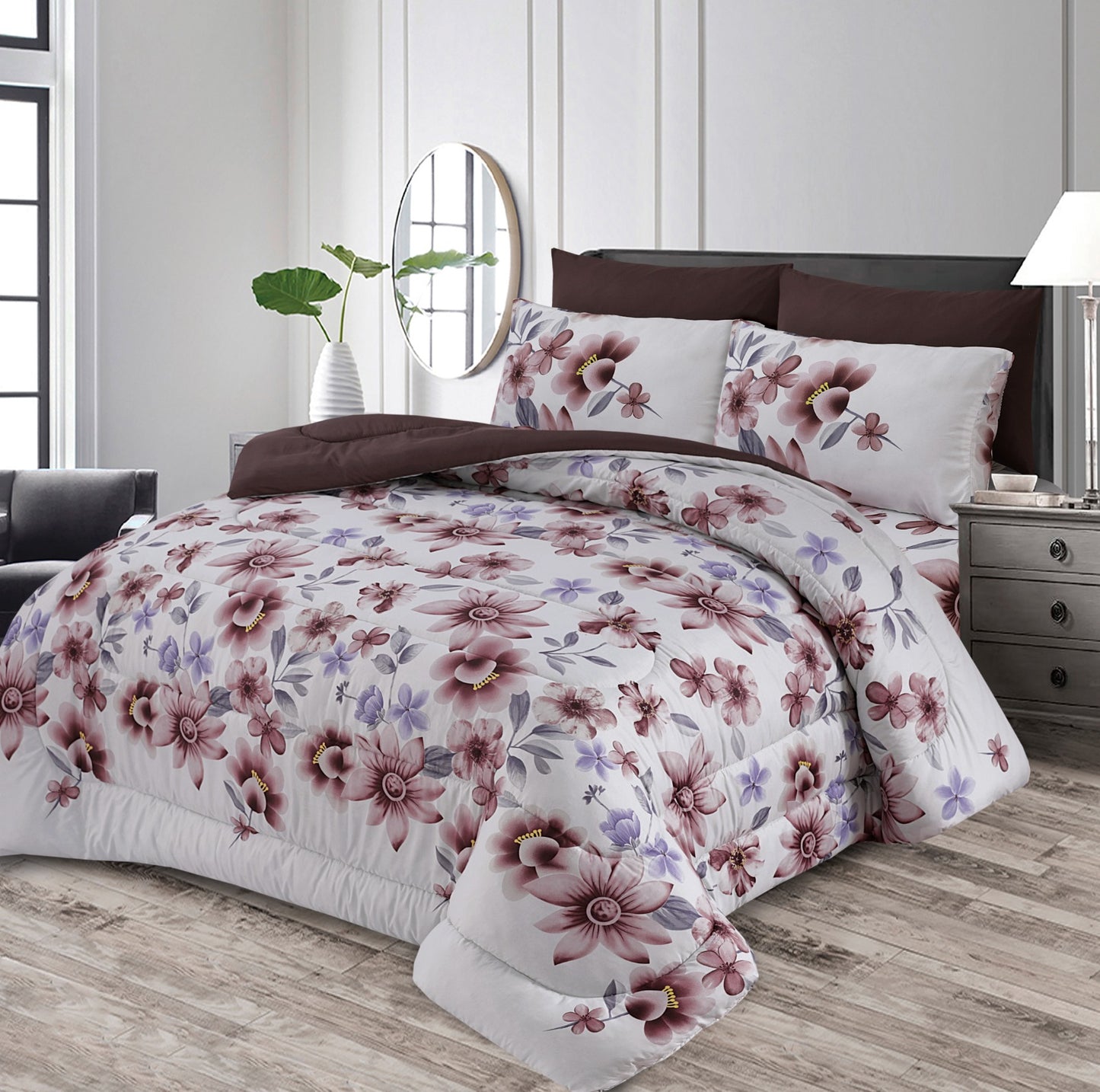 6pcs Summer Comforter Set (Light FILLING) - Flowery