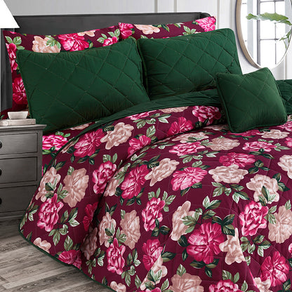 Majestic Leaves - 7pcs PREMIUM Summer Comforter Set (Light Filling)