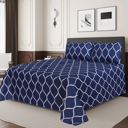 Blue Check- 6pcs Duvet Cover Set (Without Filling)