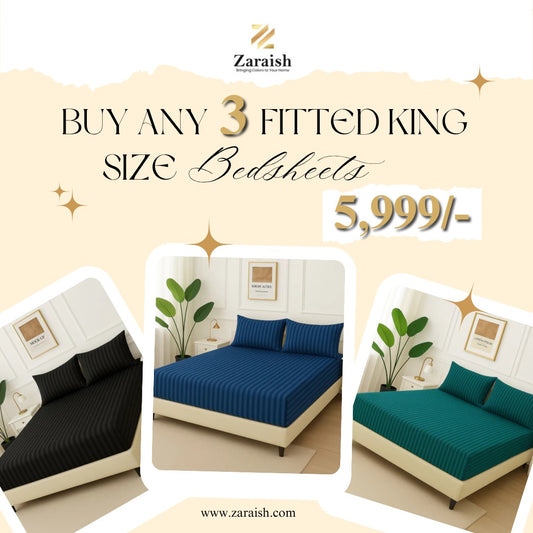 Buy any 3 Fitted king size bedsheet 5999