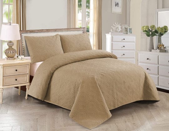 BEDSPREAD Set (Light Filling) - Beige Plain - Zaraish.com