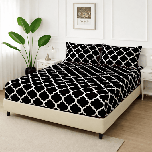 Black Check - Fitted Bedsheet Set - Zaraish.com