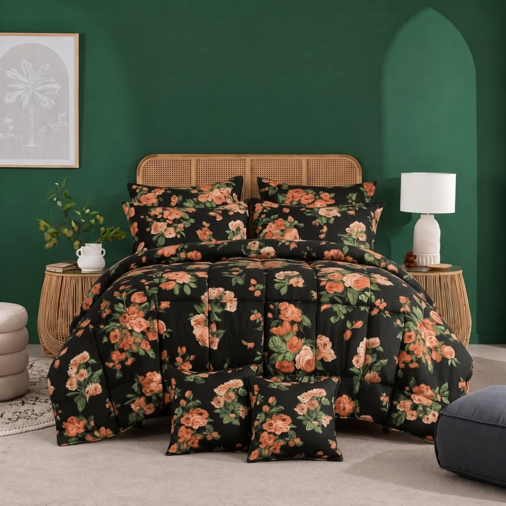 Black Tulip - 8pcs Premium Comforter Set - Zaraish.com