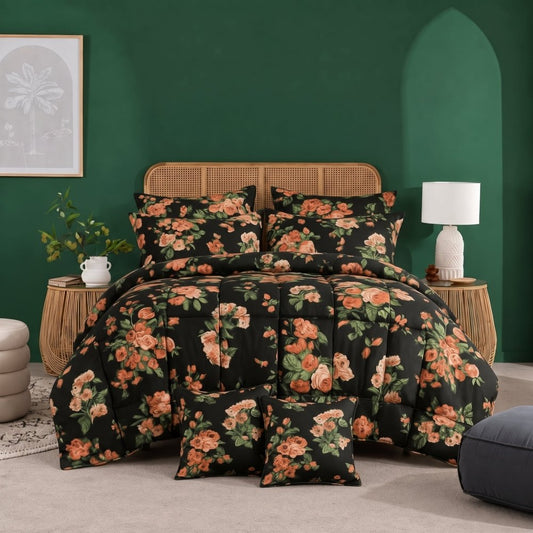 Black Tulip - 8pcs Premium Comforter Set - Zaraish.com