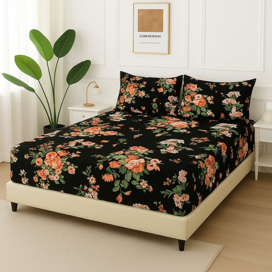 Black Tulip - Fitted Bedsheet Set - Zaraish.com