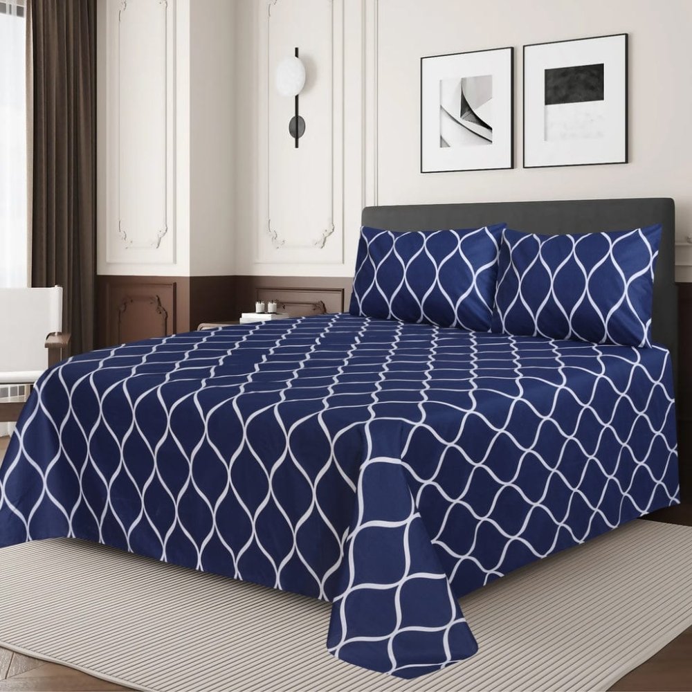 Blue Check - 6pcs Duvet Cover Set (Without Filling) - Zaraish.com