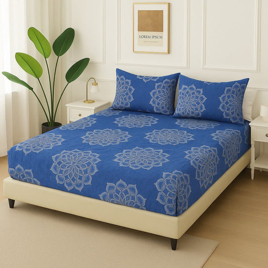 Blue Pyramid - Fitted Bedsheet Set - Zaraish.com