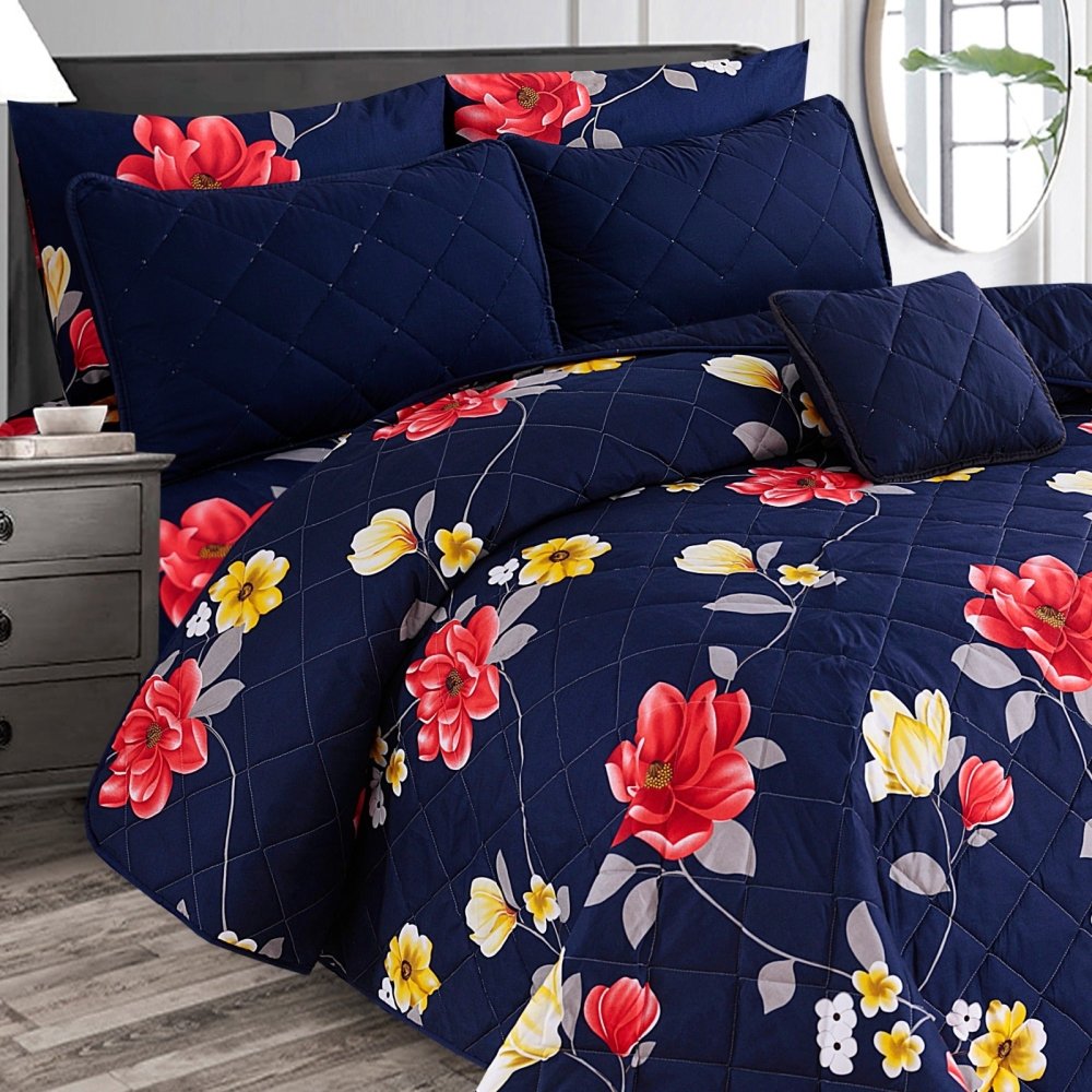 Blue Tehni - 7pcs PREMIUM Summer Comforter Set (Light Filling) - Zaraish.com