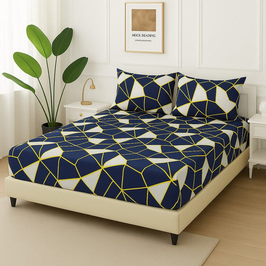 Blue Triangle - Fitted Bedsheet Set - Zaraish.com