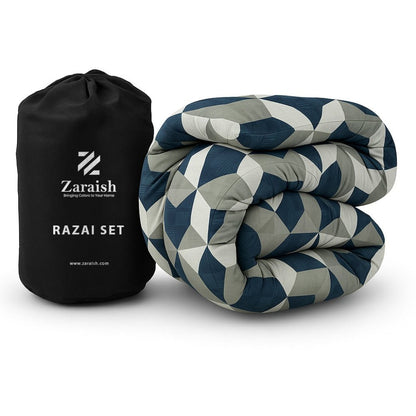 BLUE TUKRI - WINTER RAZAI Set (HEAVY FILLING) - Zaraish.com