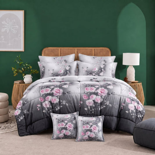 Blush Mist - 8pcs Premium Comforter Set - Zaraish.com