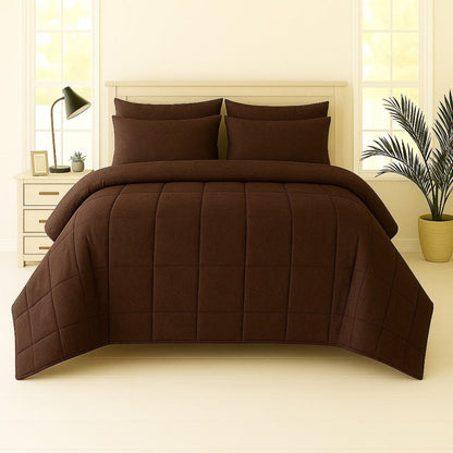 Brown Plain - WINTER RAZAI Set (HEAVY FILLING) - Zaraish.com