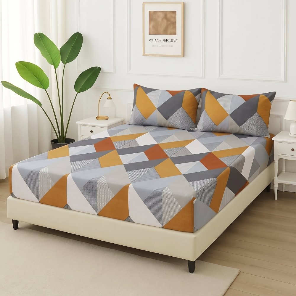 Brown Tukri - Bedsheet Set - Zaraish.com