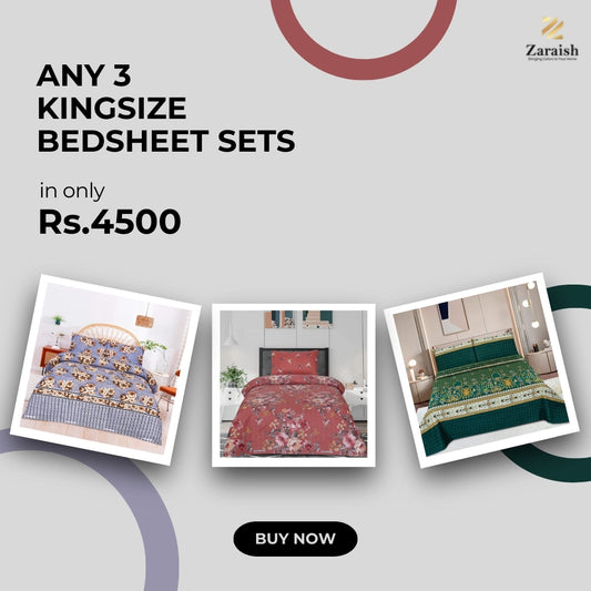 Buy Any 3 Bedsheet Sets in Rs.4500 Only