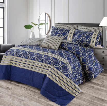 Ocean waves- 7pcs Summer Comforter Set (Light Filling