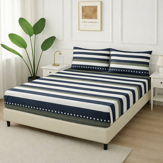 Coastal Stripes - Fitted Bedsheet Set - Zaraish.com