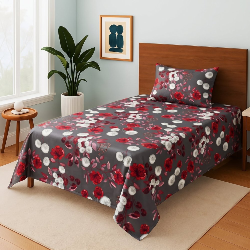 Crimson Dusk - Single Bedsheet Set - Zaraish.com