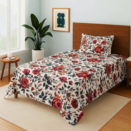Crimson Rose - Single Bedsheet Set - Zaraish.com