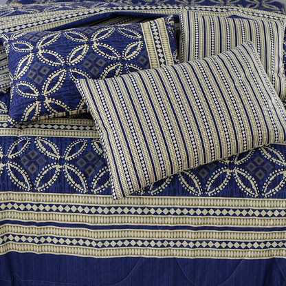 Ocean waves- 7pcs Summer Comforter Set (Light Filling