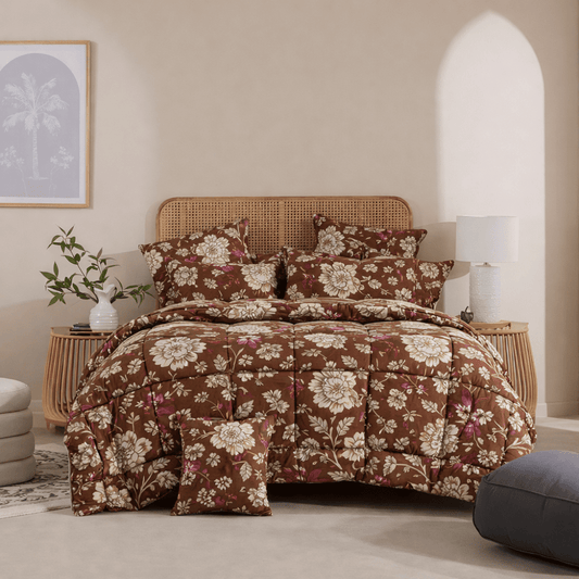 FOREST LEAVES - 7pcs PREMIUM Summer Comforter Set (Light Filling) - Zaraish.com
