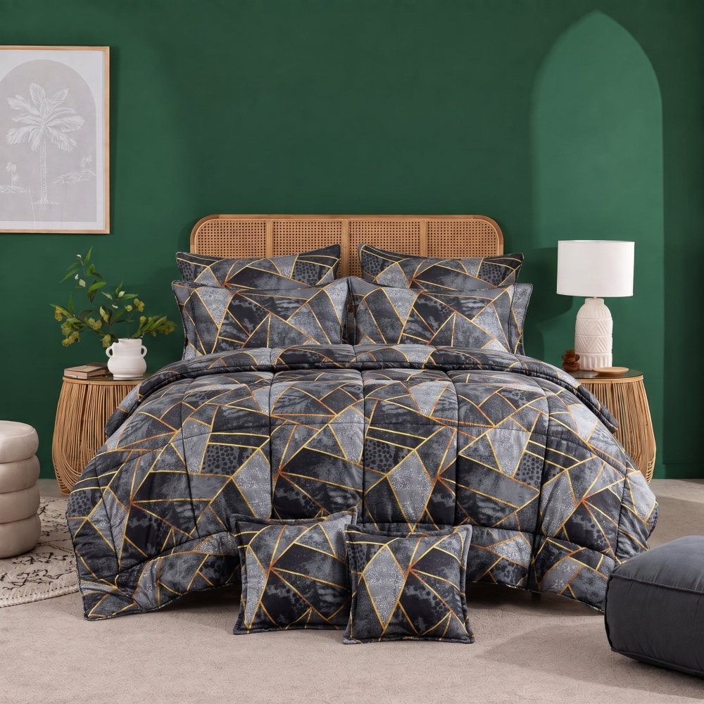 Gilded Mosaic - 8pcs Premium Comforter Set - Zaraish.com
