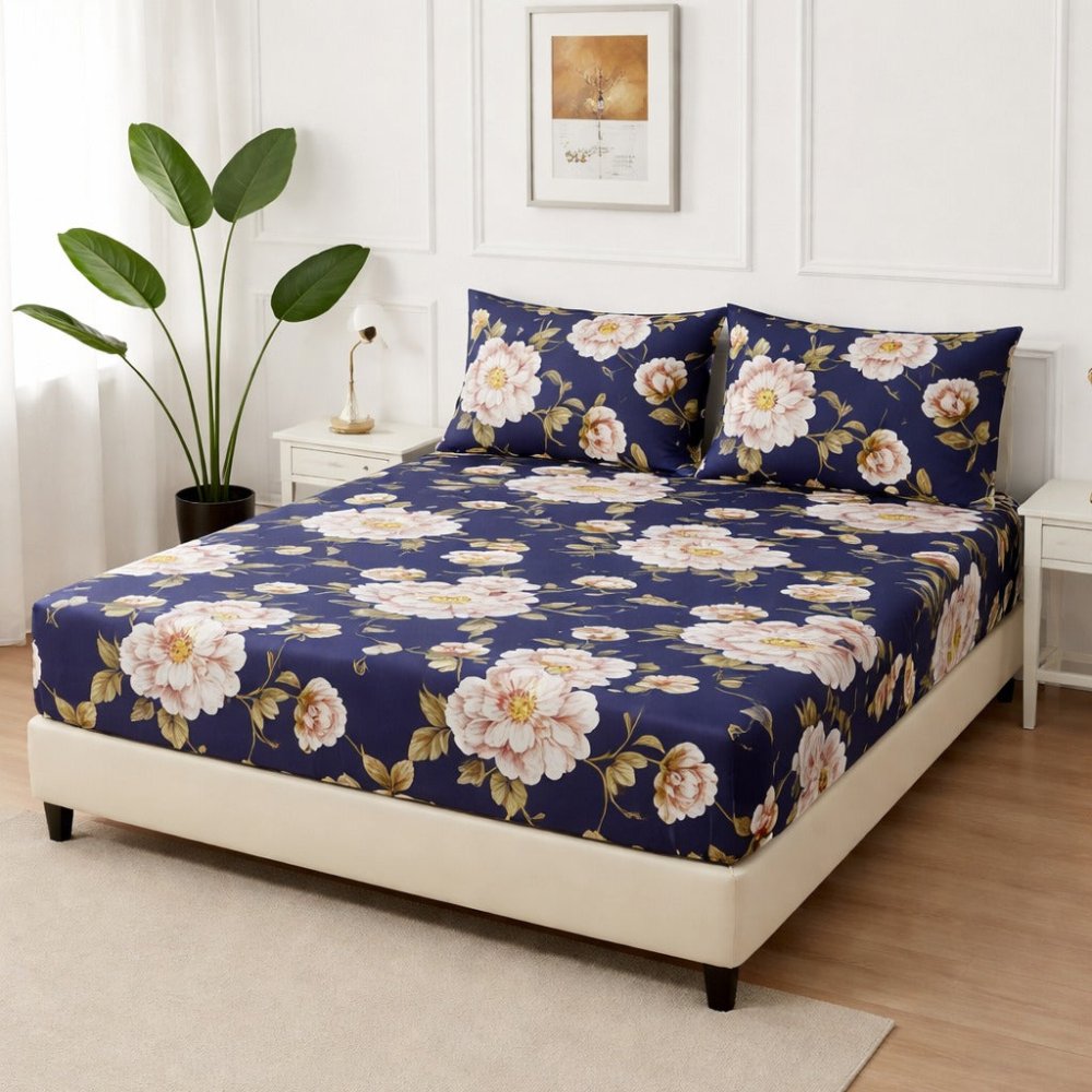 Golden Flower - Fitted Bedsheet Set - Zaraish.com