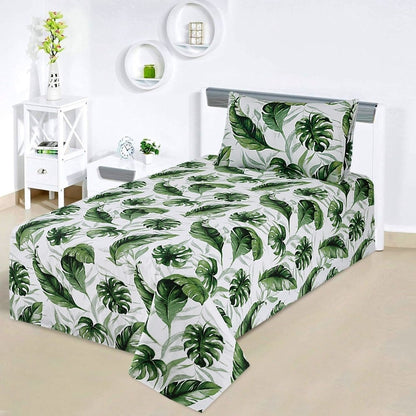 Green Leaves - Single Bedsheet Set - Zaraish.com