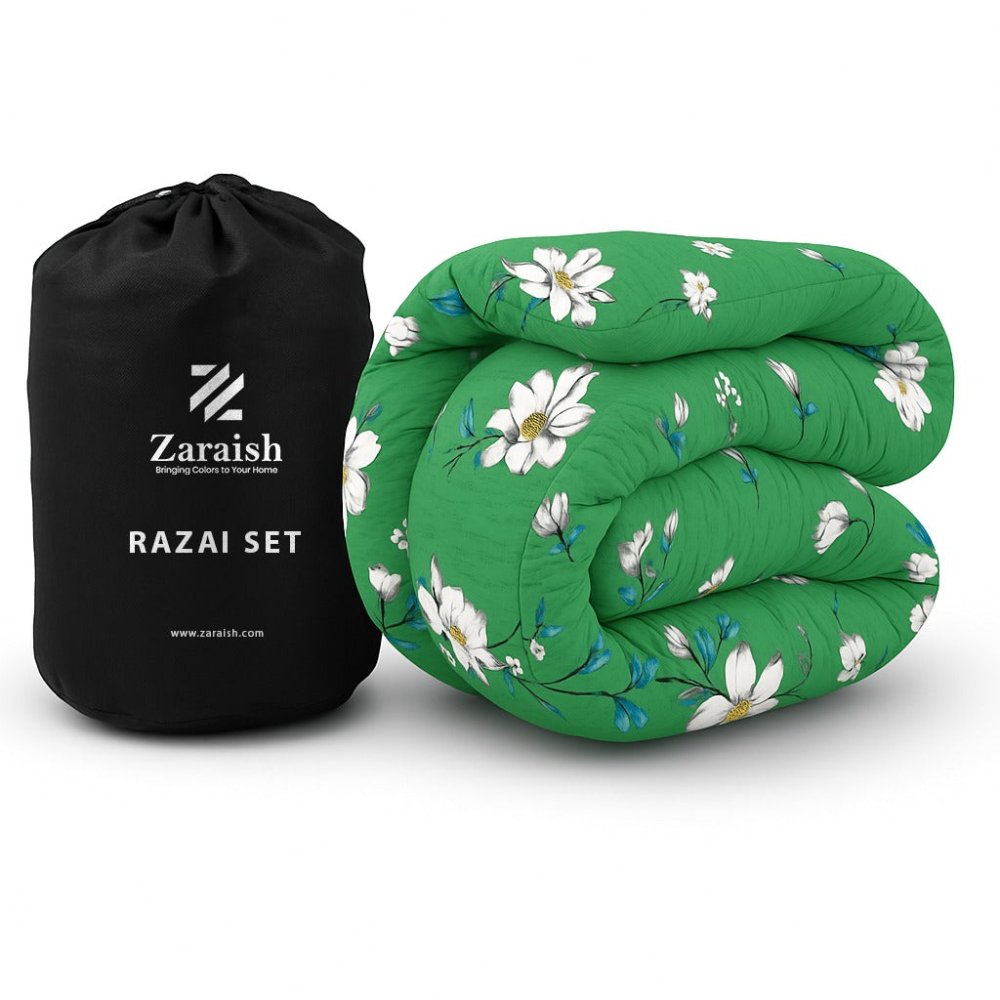 GREENISH - WINTER RAZAI Set (HEAVY FILLING) - Zaraish.com