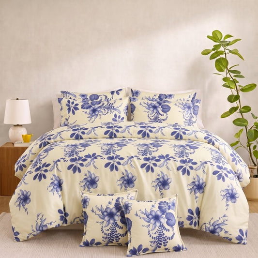 Indigo Frost - 8pcs Quilt Cover Set (Without Filling) - Zaraish.com