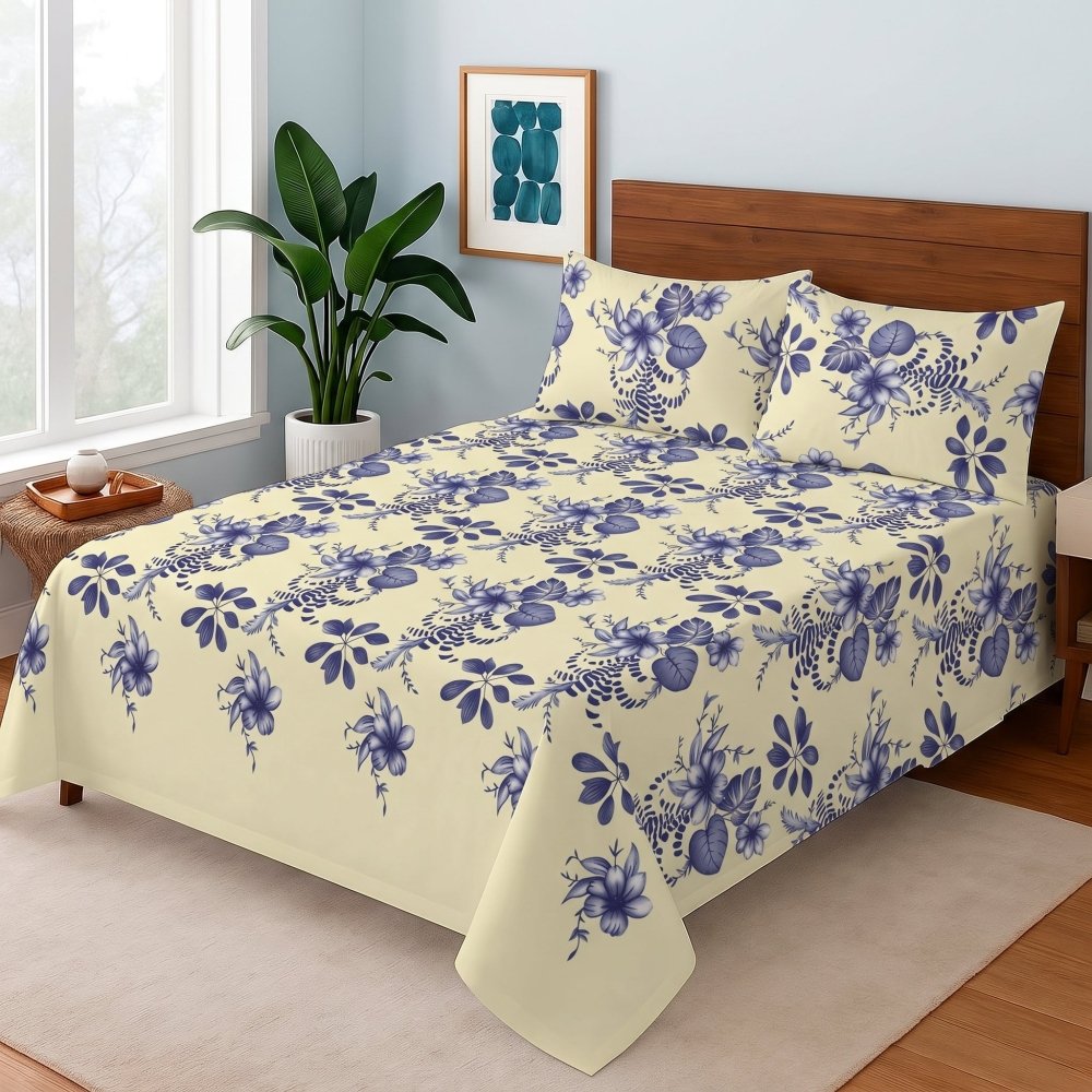 Indigo Frost - Bedsheet Set - Zaraish.com