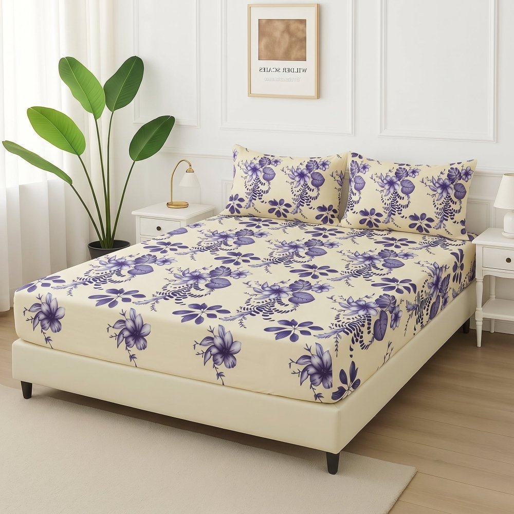 Indigo Frost - Fitted Bedsheet Set - Zaraish.com