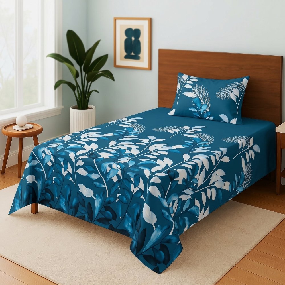 Indigo Willow - Single Bedsheet Set - Zaraish.com