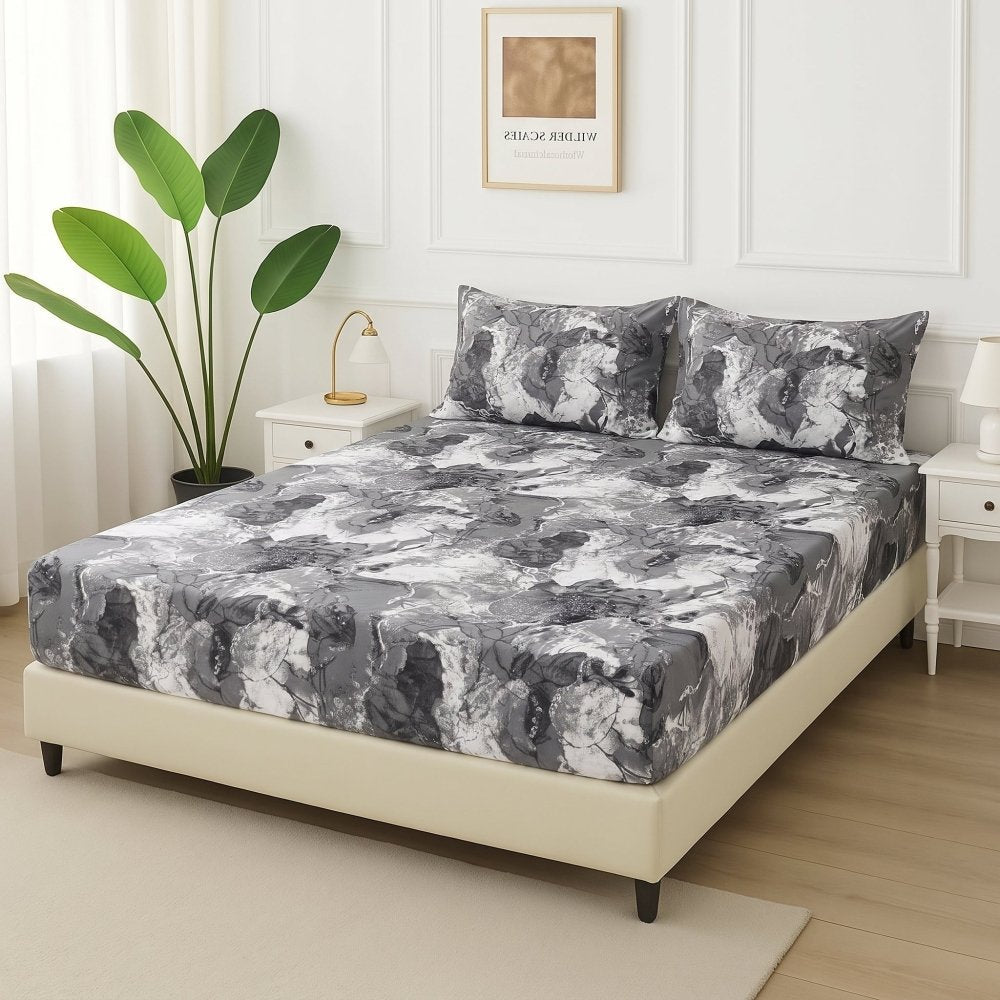 Marble Nebula Grey Bedspread - 6 Pcs - Zaraish.com