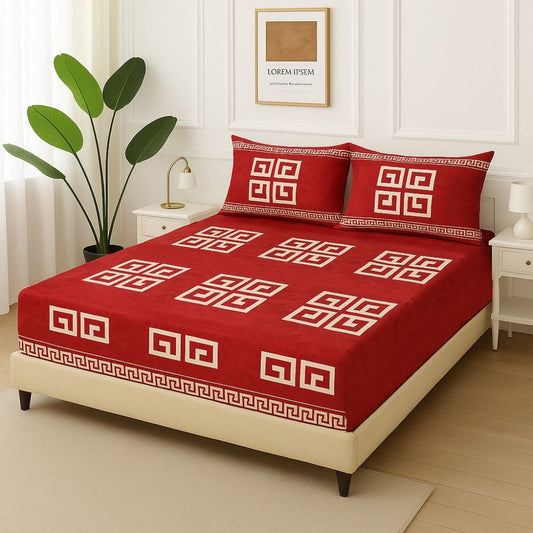MAROON GUCCI - Fitted Bedsheet Set - Zaraish.com