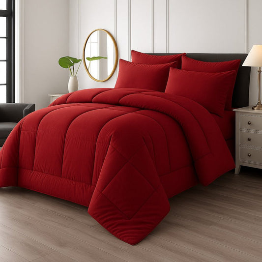 Maroon Plain - WINTER RAZAI Set (HEAVY FILLING) - Zaraish.com