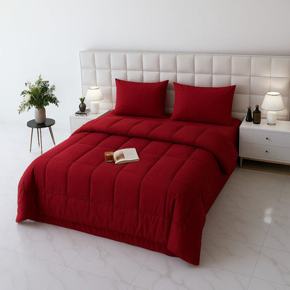 Maroon Plain - WINTER RAZAI Set (HEAVY FILLING) - Zaraish.com