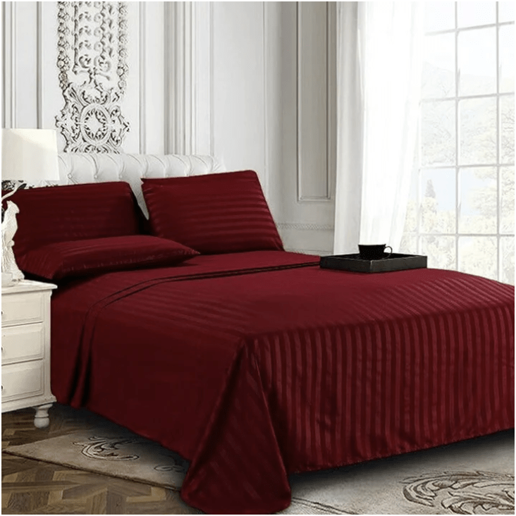 Maroon Stripe - Bedsheet Set - Zaraish.com