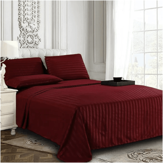 Maroon Stripe - Bedsheet Set - Zaraish.com