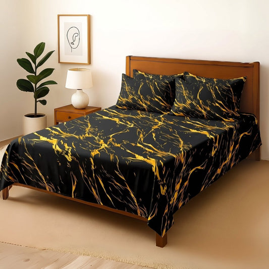 Midnight Vein - Bedsheet With 4 Pillow Covers - Zaraish.com