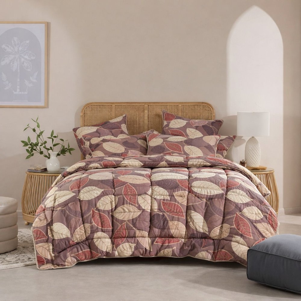 Misty Leaves - 6pcs Premium Comforter Set - Zaraish.com