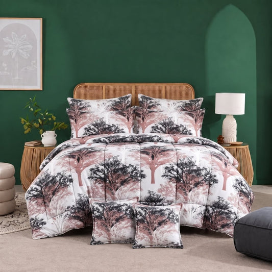 Monochrome Forest - 8pcs Premium Comforter Set - Zaraish.com
